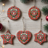 Robertson Weathered Tartan Crest Christmas Ceramic Ornament